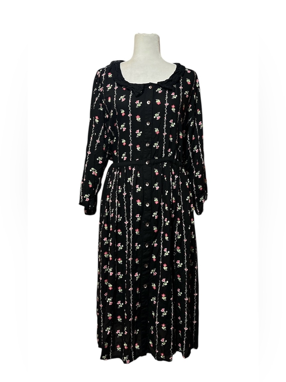 APRIL CORNELL Floral Long Sleeve Tie Back Dress